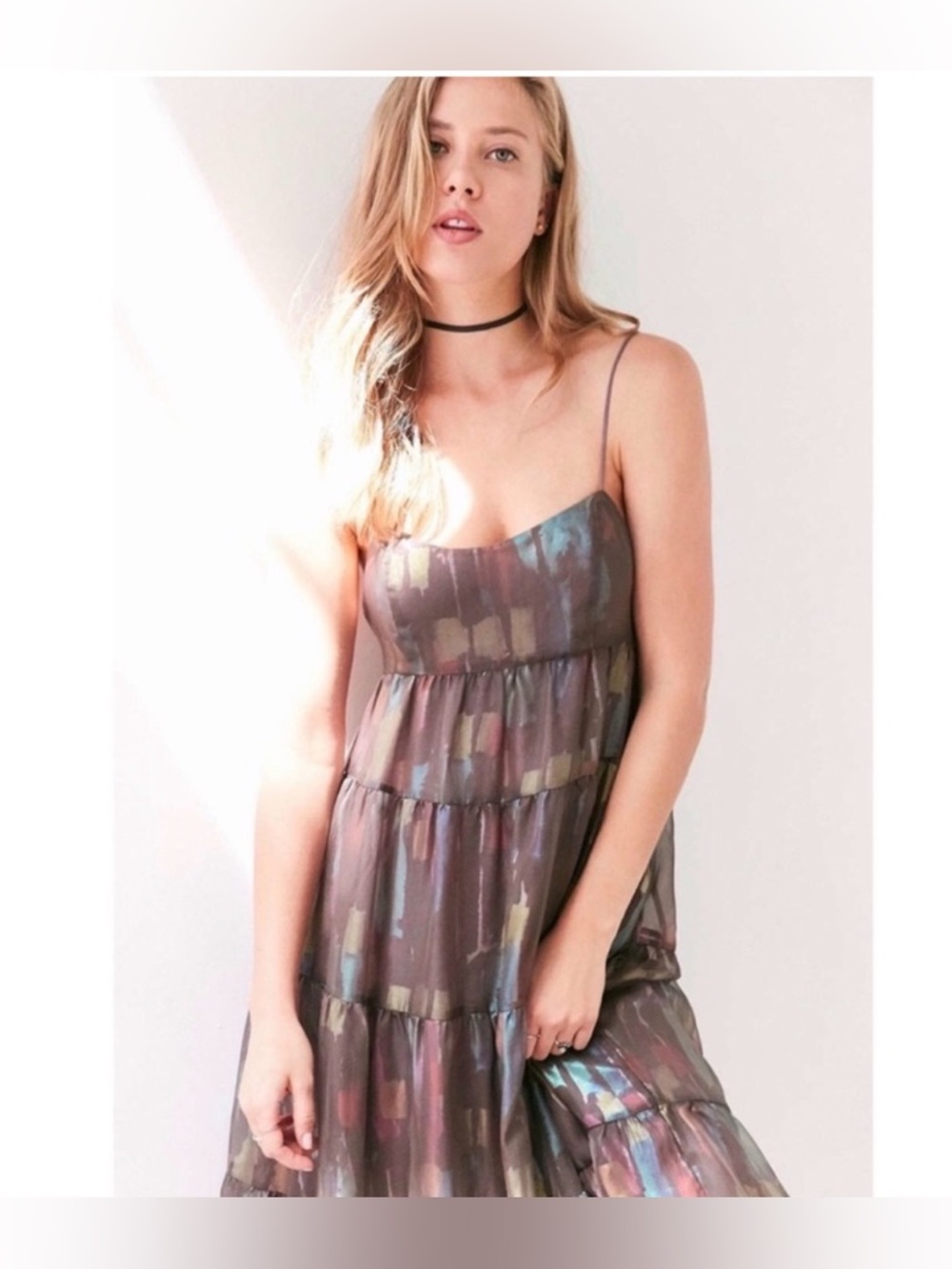 Urban Outfitters Ecote Alora Tiered Midi  Dress size S